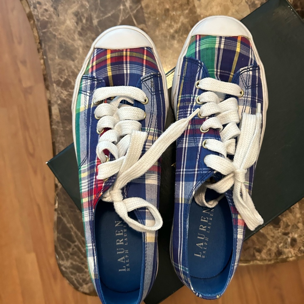 Ralph Lauren Double RL Blue and Red Sneakers - Picture 3 of 5